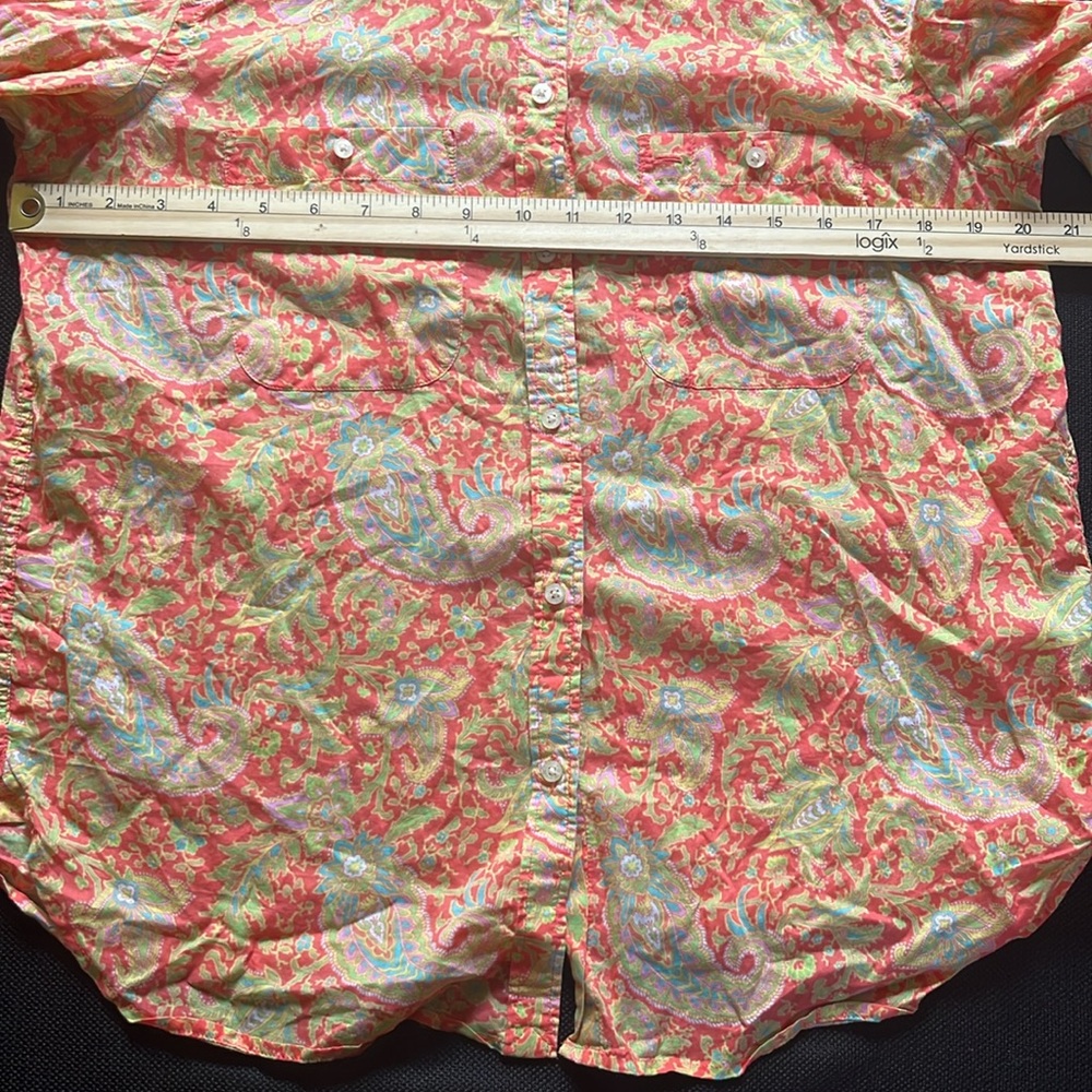 Lauren Ralph Lauren Colorful Orange Paisley Shirt - Picture 11 of 13